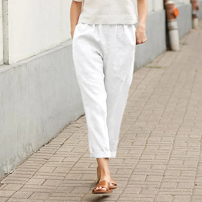 Ember - Pantaloni ampi in lino e cotone