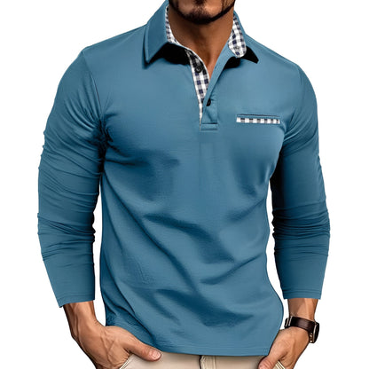 Charel - Polo da uomo eleganti a maniche lunghe