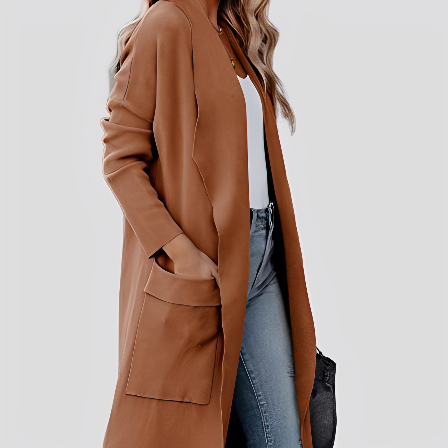 Chantal - Cardigan lungo in tweed casual per donne