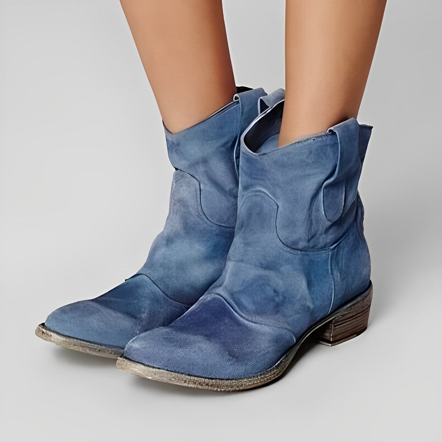 Adaline - Stivali da cowboy vintage con tacco basso per donne