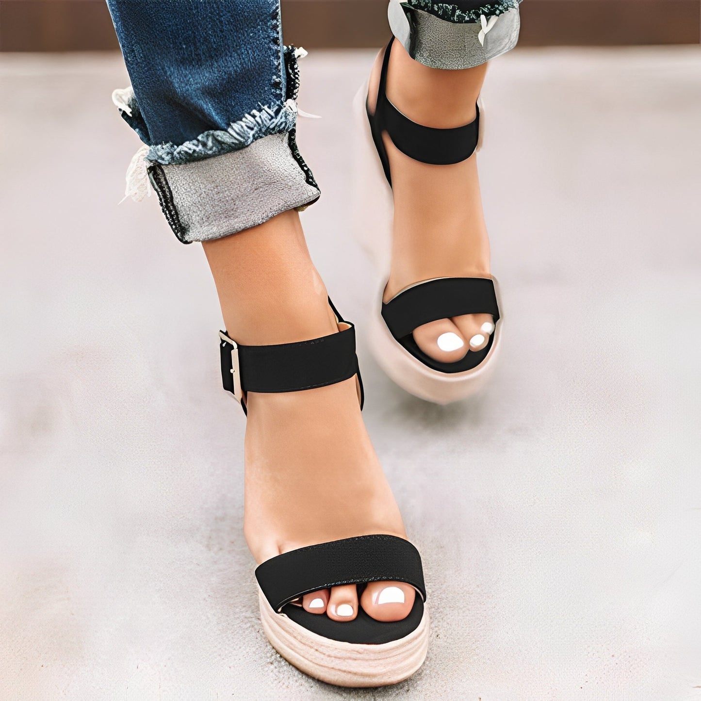Annalee - Sandali casual con zeppa e cinturini per donne