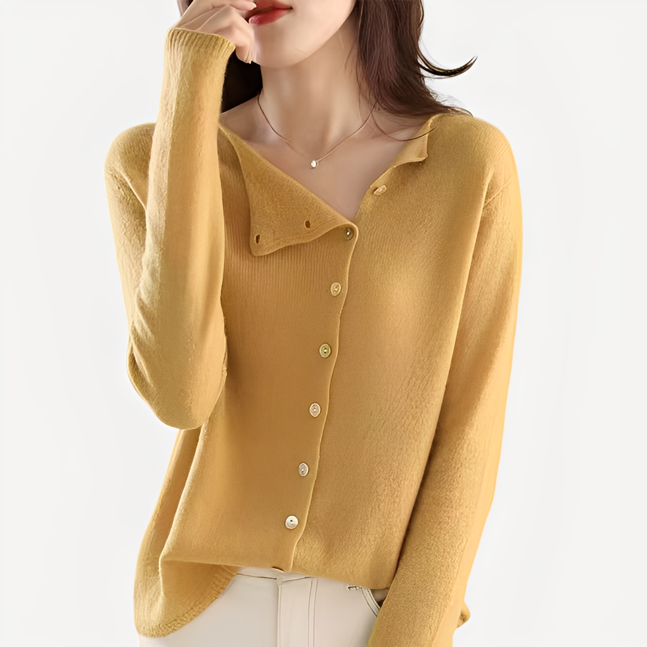 Daria - Elegante, caldo cardigan monopetto da donna
