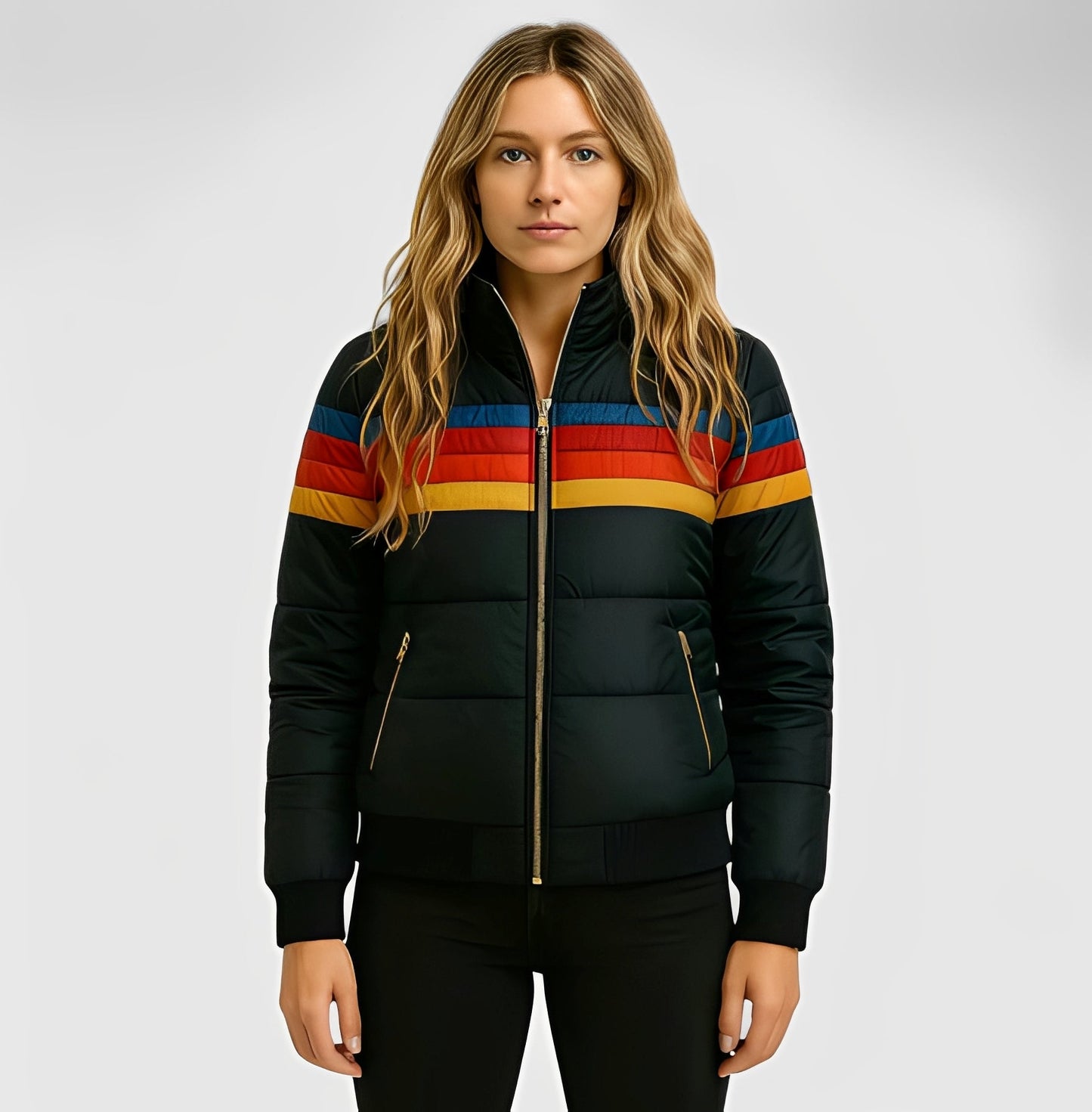 Hesterr - Cappotto da donna con cappuccio in pelliccia