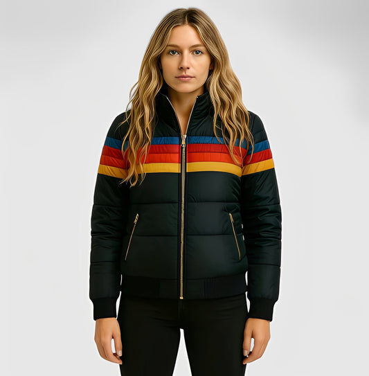 Hesterr - Cappotto da donna con cappuccio in pelliccia