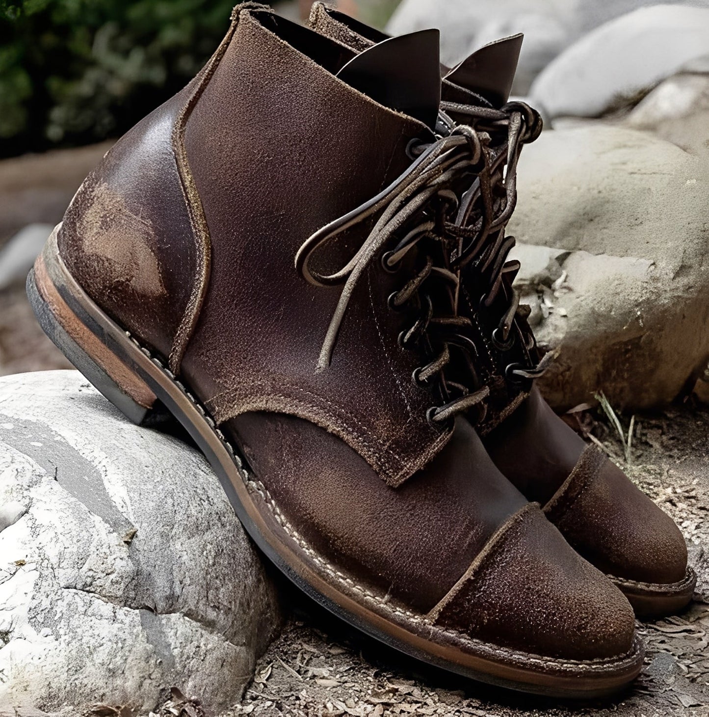 Garrick - Solidi stivali in pelle vintage per uomini