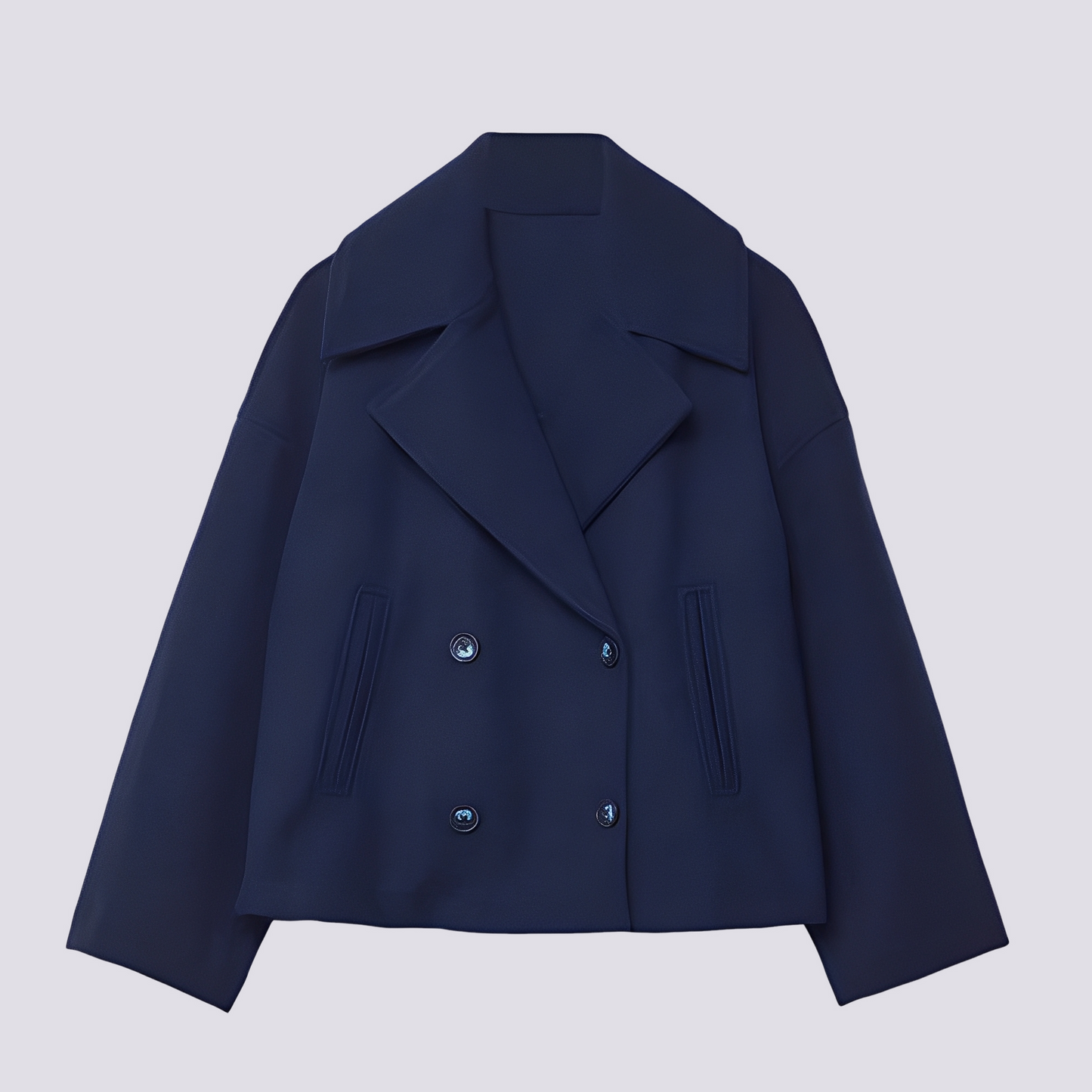 Bethney - Giacca corta di lana elegante con colletto a revers per donne