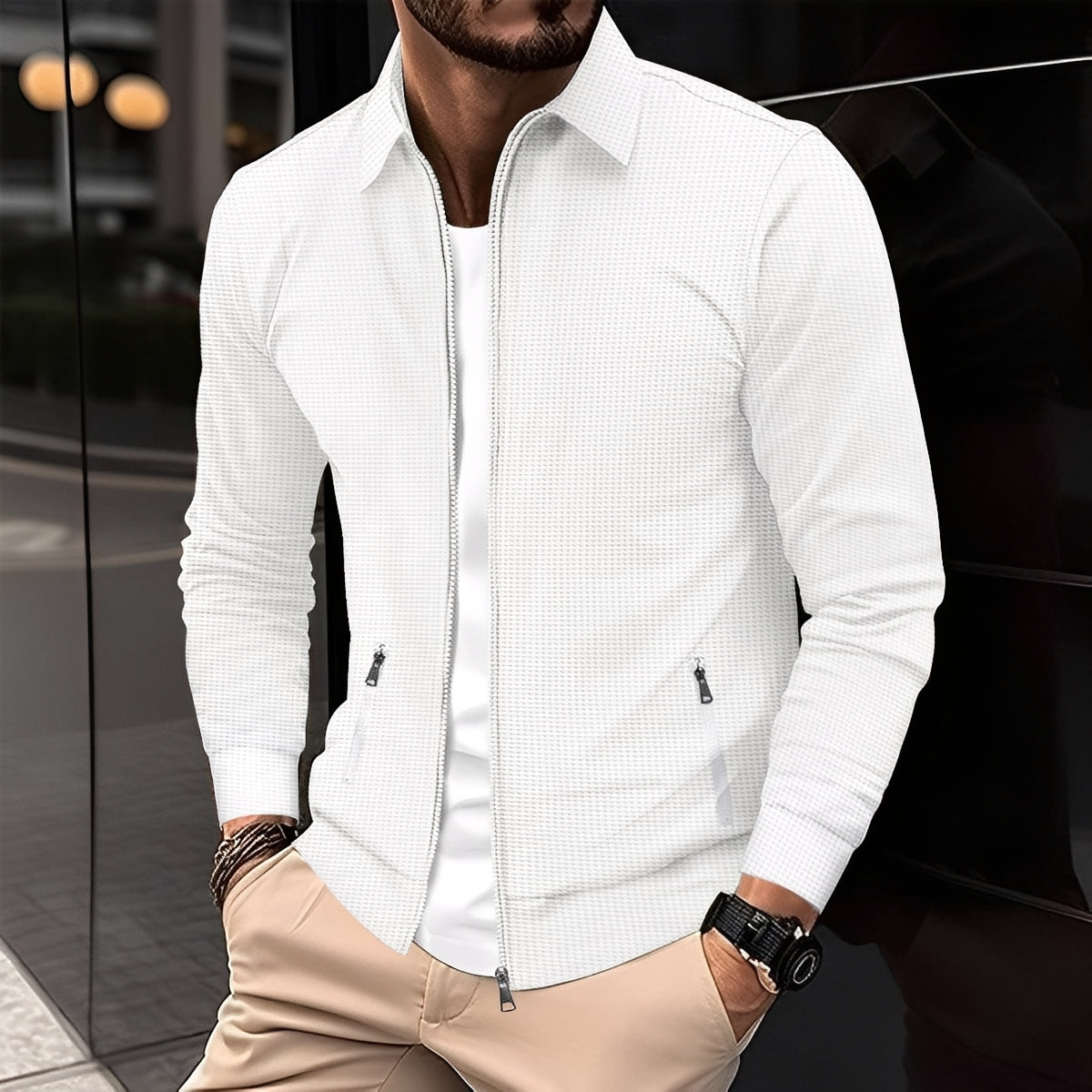 Anthony - Giacca da uomo moderna con tasche con cerniera