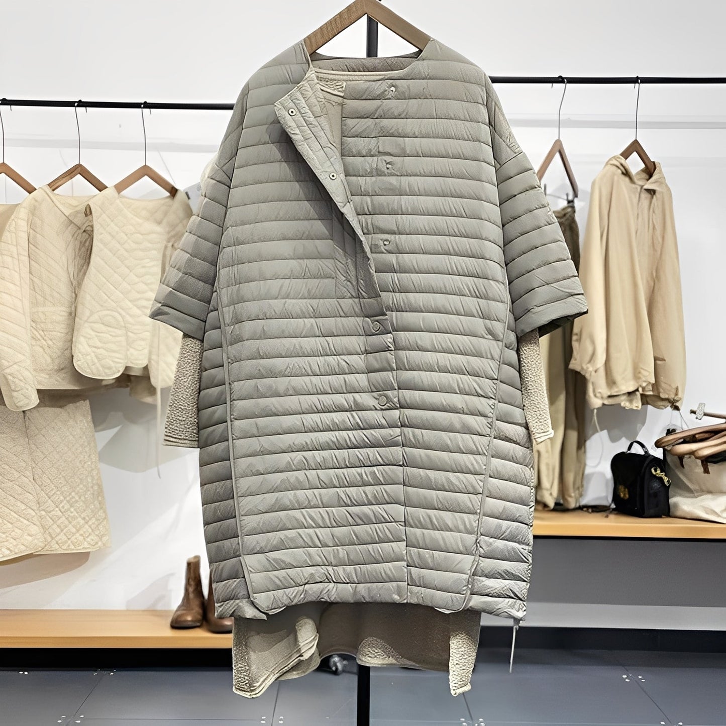 Gladys - Cappotto largo e casual con bottoni per donne