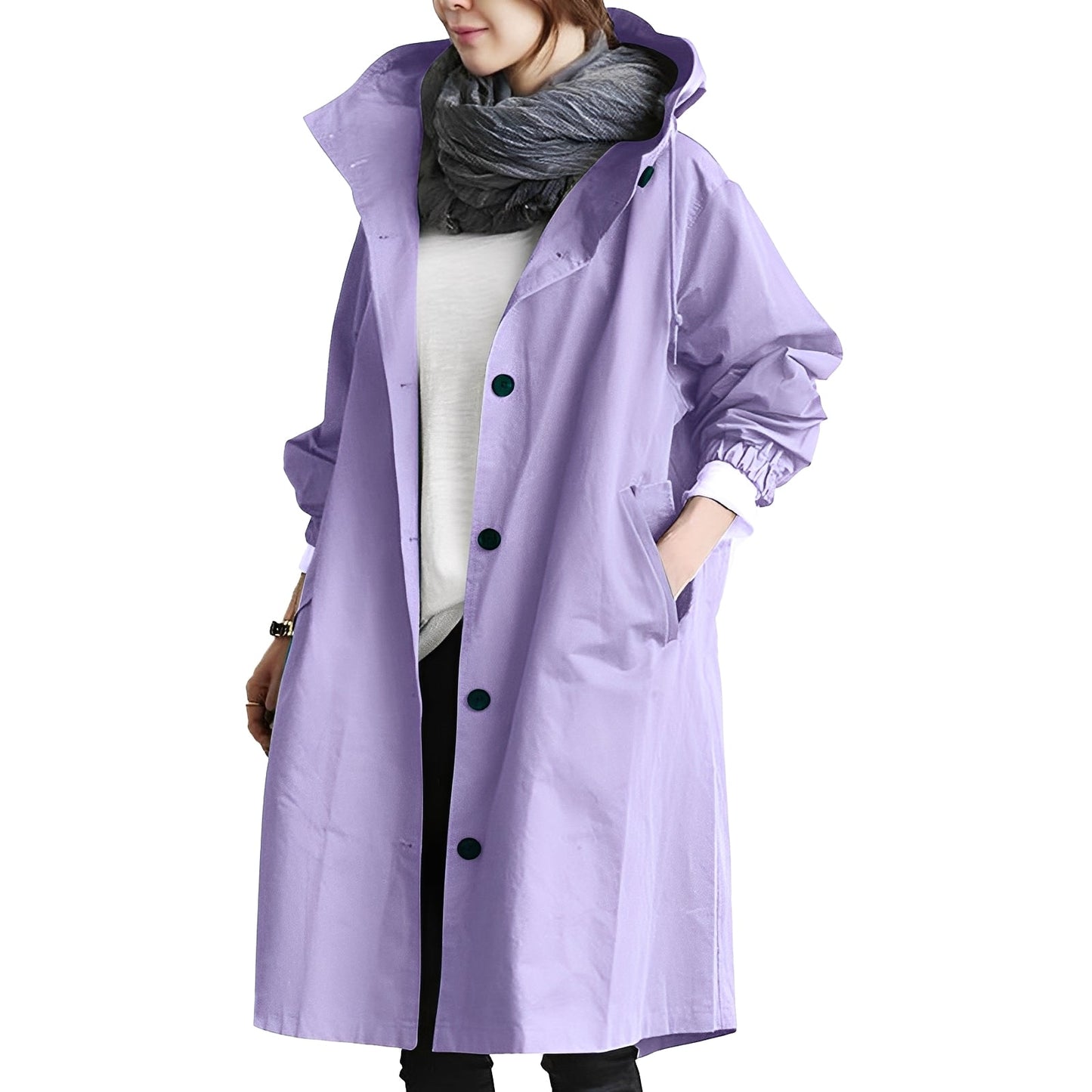 Alicia - Trench-coat da donna con cappuccio