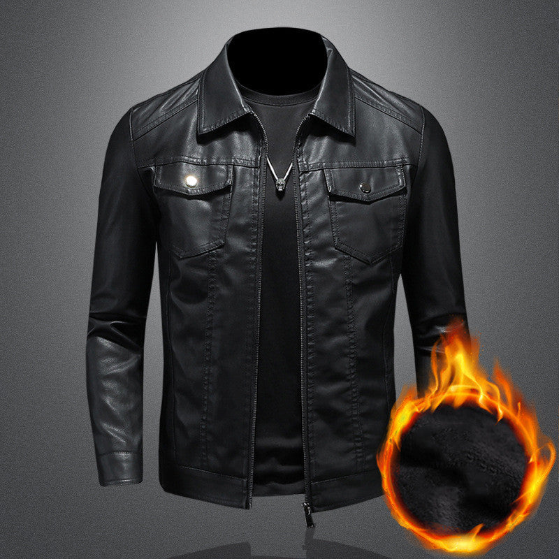 Nelson - Giacca in pelle biker casual per uomini