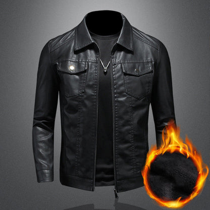 Nelson - Giacca in pelle biker casual per uomini
