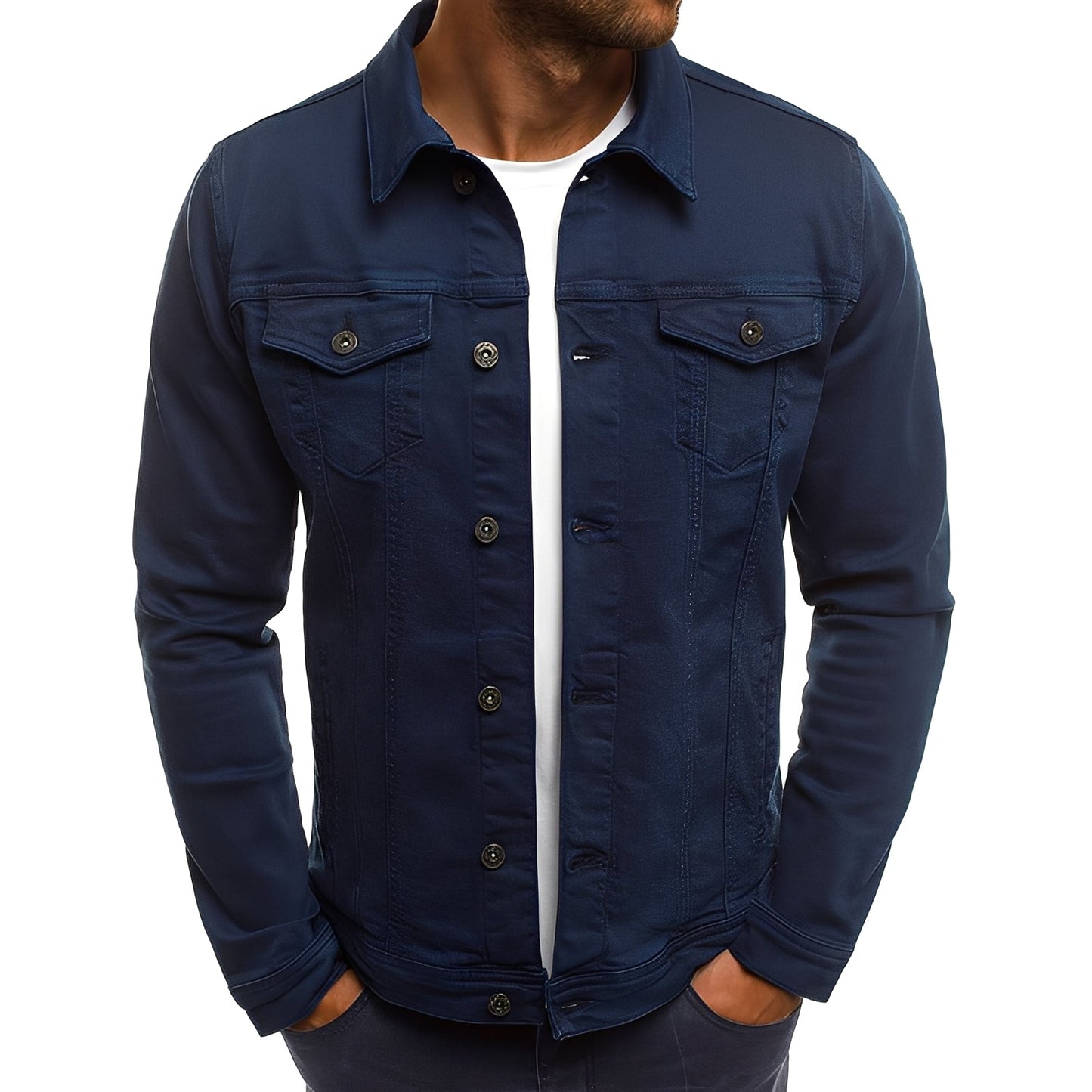 Steven - Elegante Giacca di Jeans con Tasche per Uomini