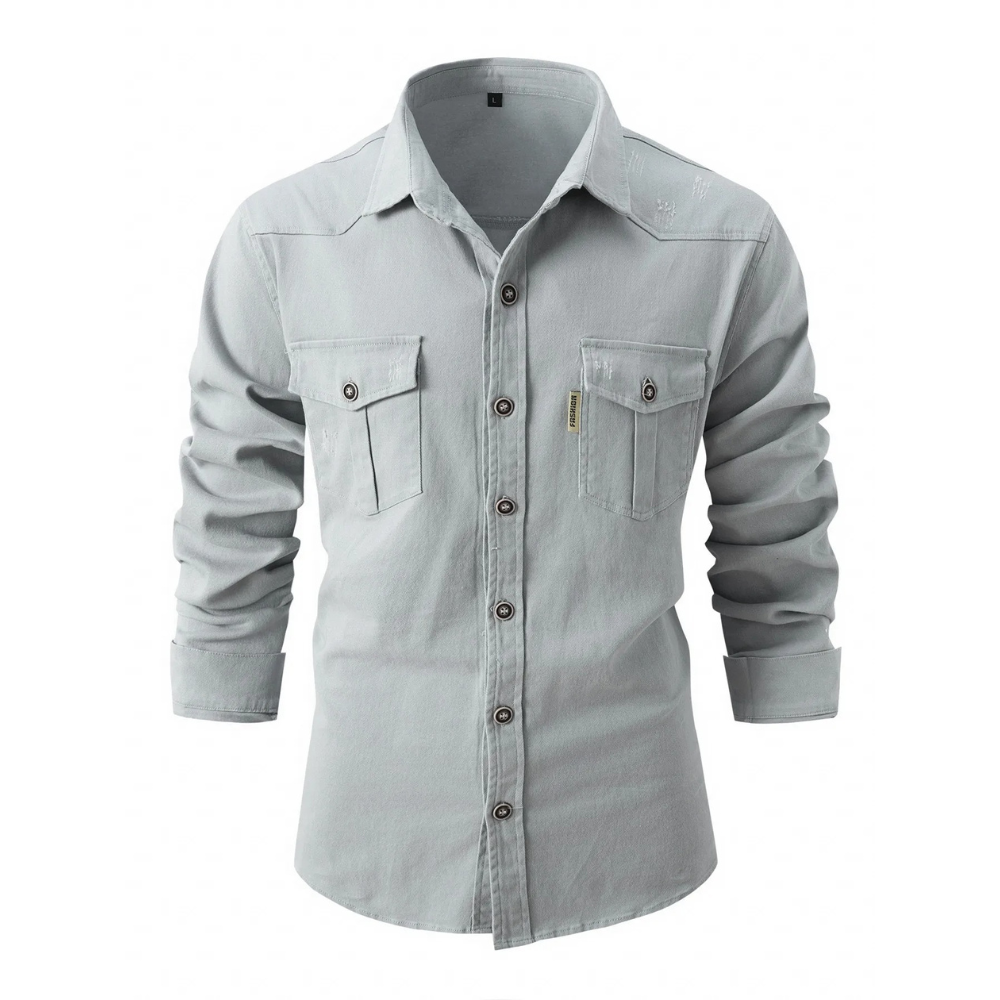 Marlon - Camicia informale e confortevole in tessuto elasticizzato per uomo