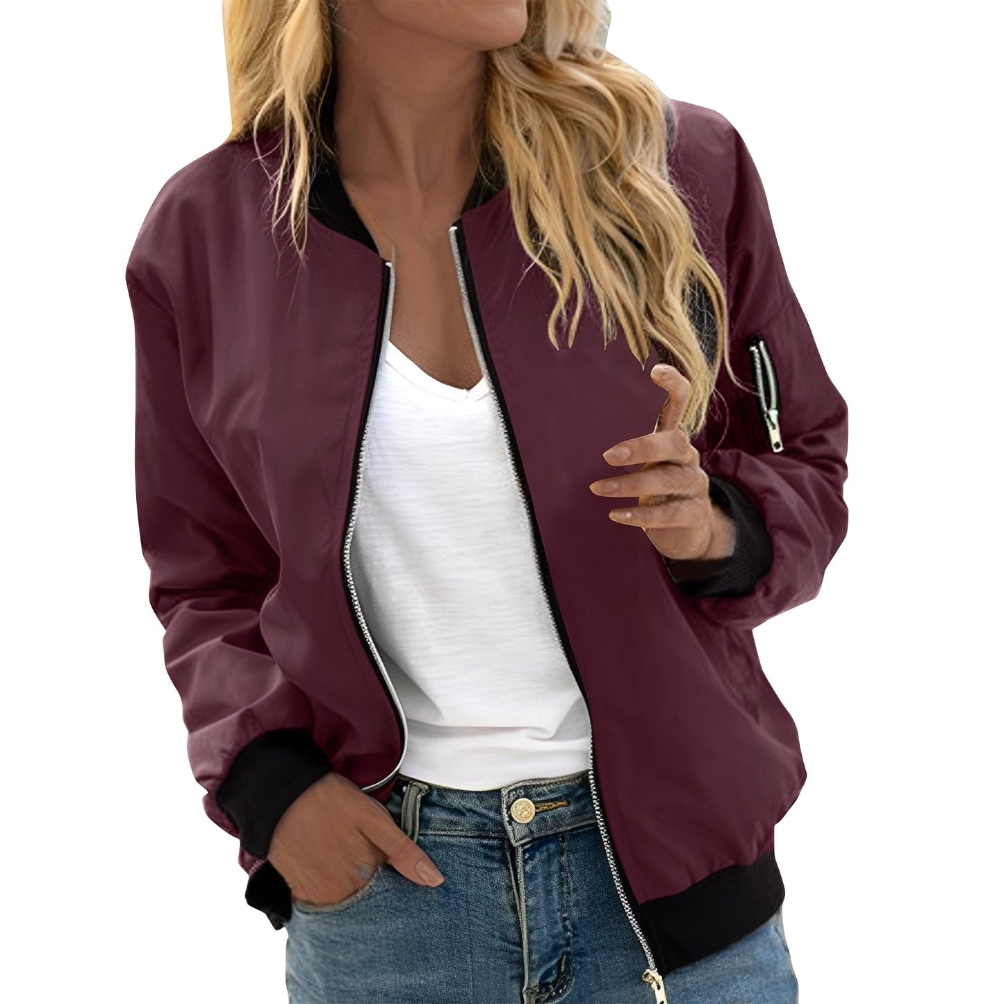 Shirlee - Giacca bomber casual in stile vintage per donne