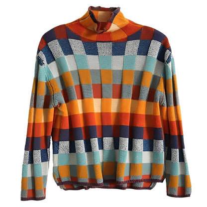 Katherine - Raffinato maglione in patchwork di cashmere per donne