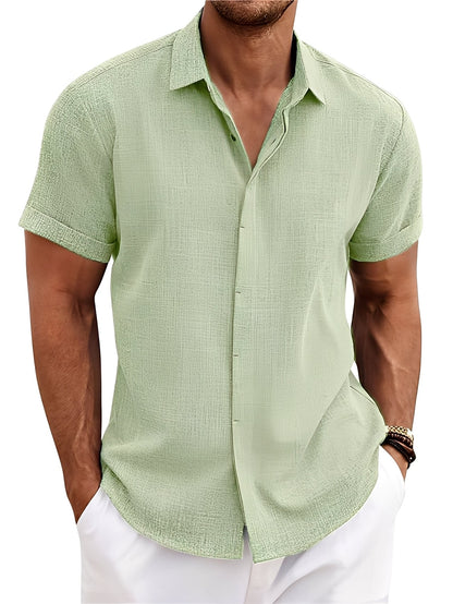 Caelum - Camicia uomo semplice e casual a maniche corte