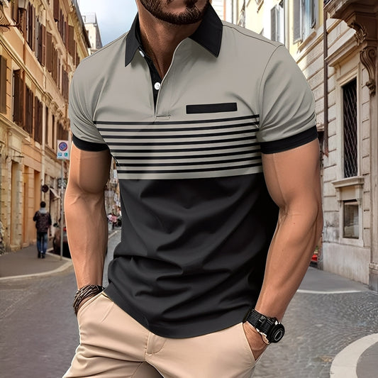 Rayden - Raffinata polo a righe da uomo