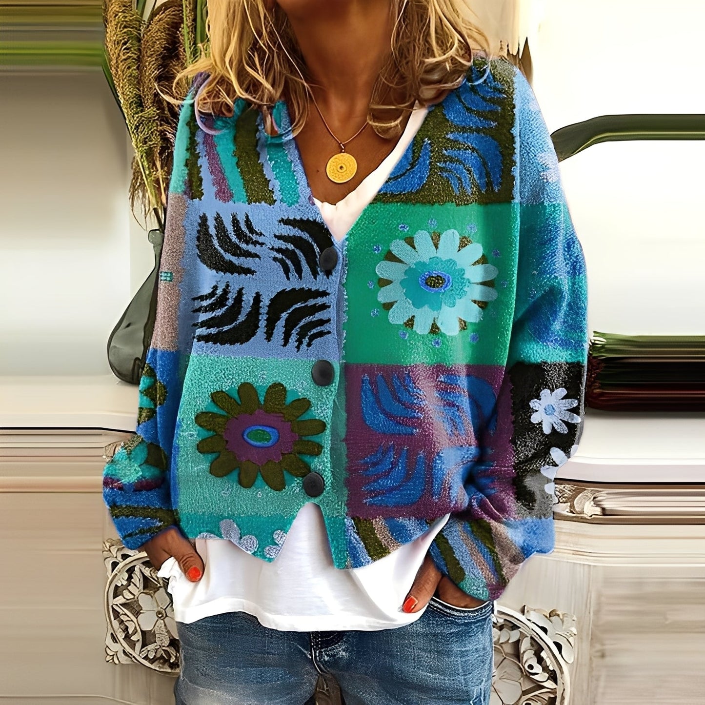Nydia - Maglione comodo e casual con disegno per donne