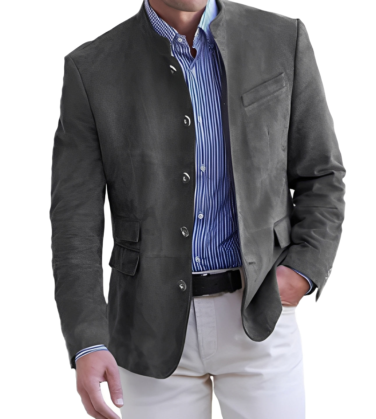 Geoffrey - Giacca uomo con bottoni, stile casual