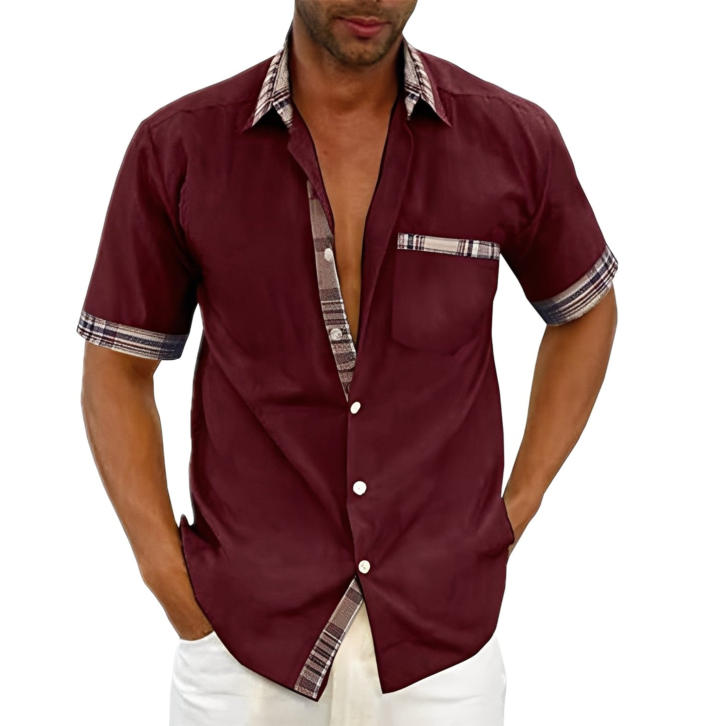 Marvin - Camicia Casual a Maniche Corte per Uomini
