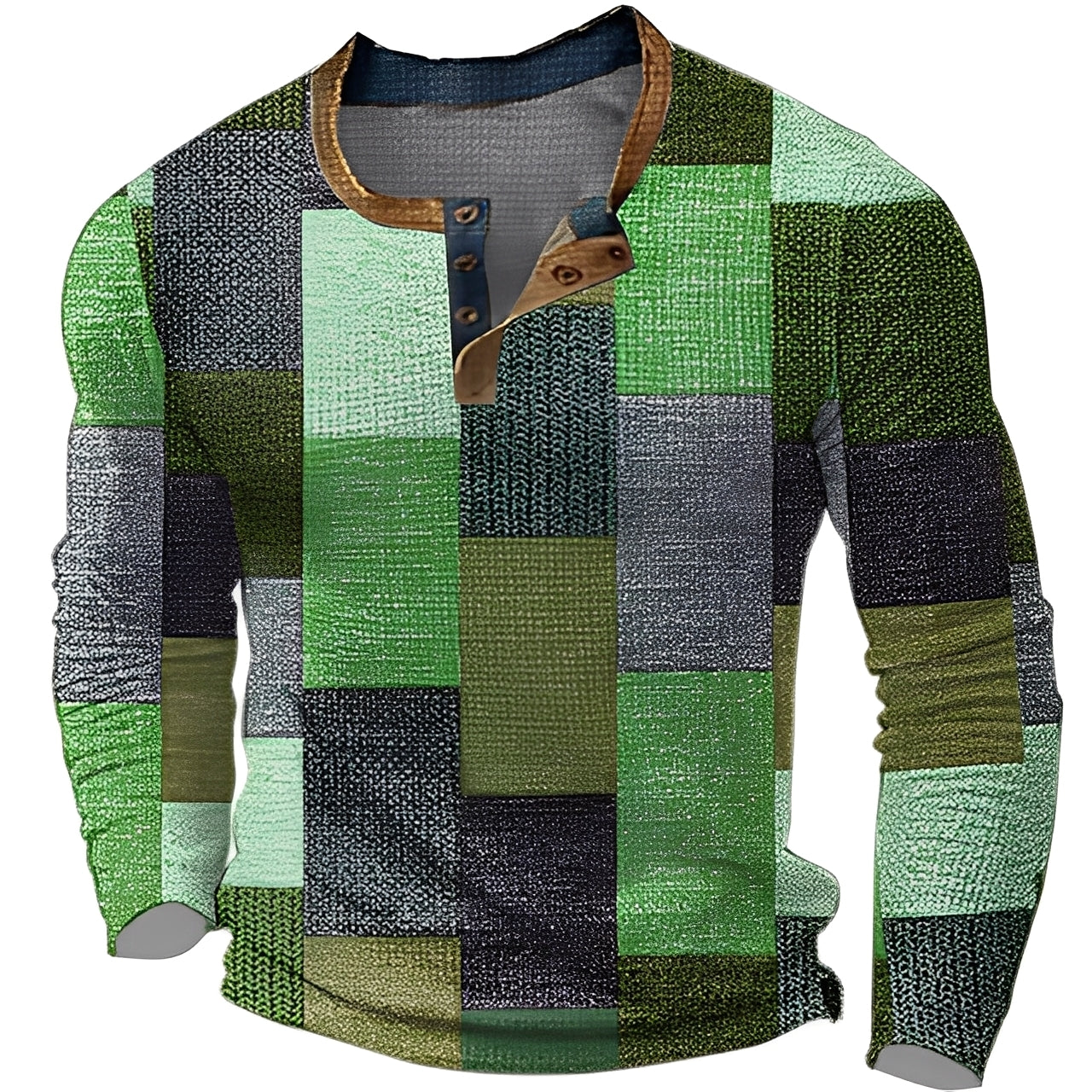 Brennan - Camicia da uomo stampata con maniche lunghe per un look informale