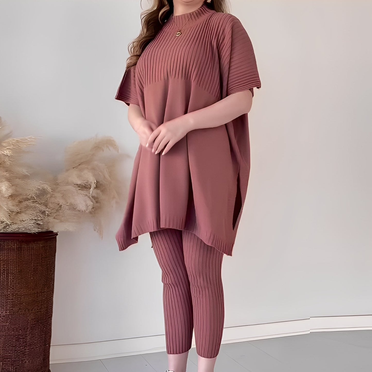 Roxanna - Set casual e comodo in maglia a due pezzi per donne