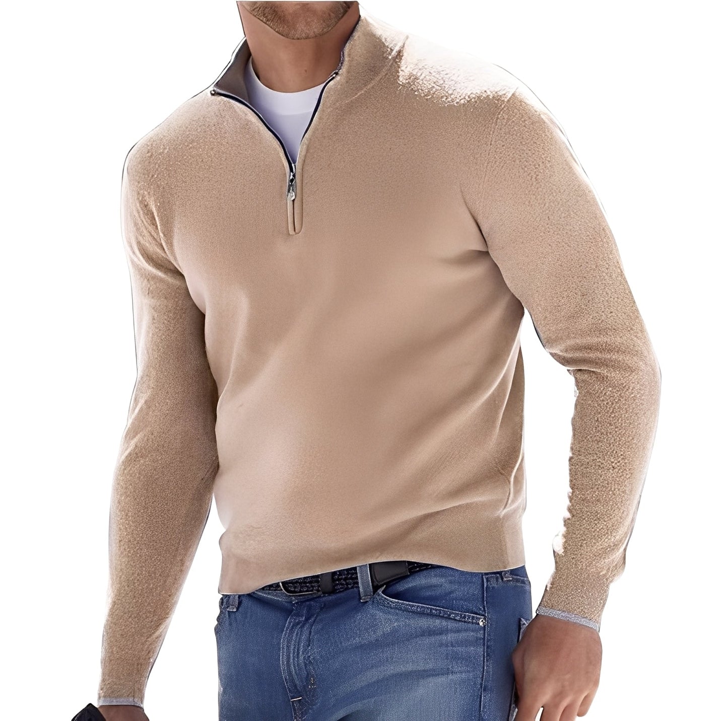 Zayne - Maglione da uomo con zip, stile casual