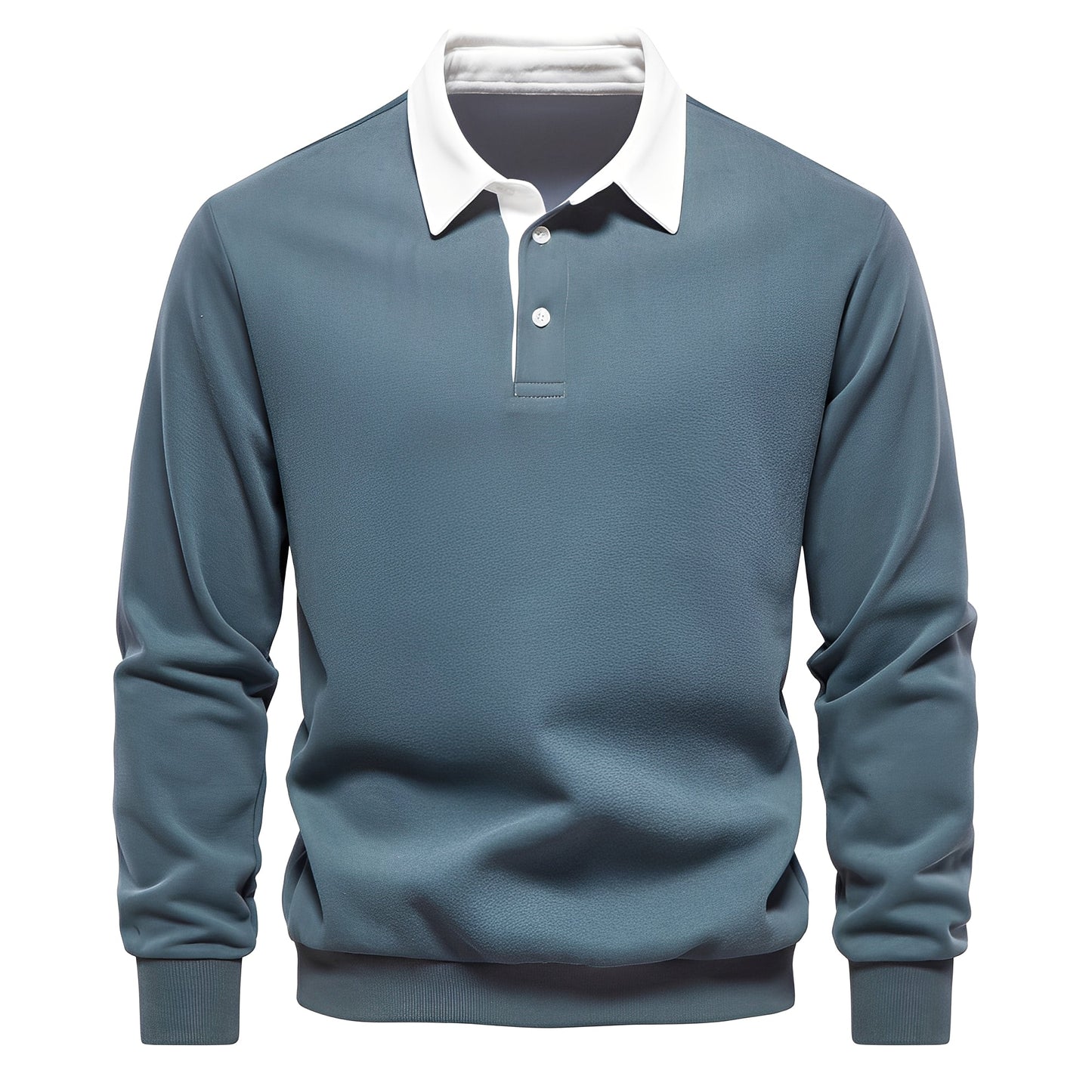 Shelton - Polo uomo casual con maniche lunghe
