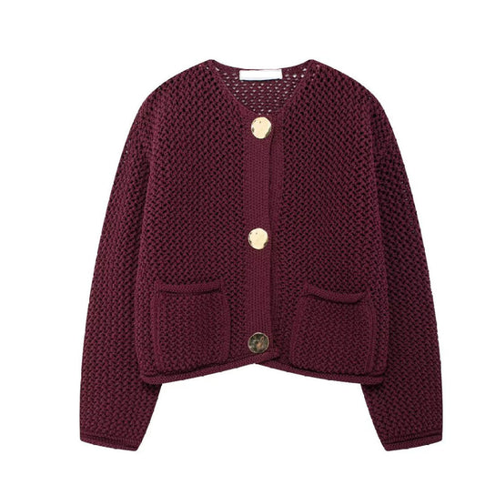 Jean - Giacca Tricot Vintage con Bottoni da Donna