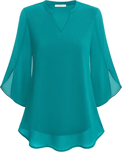 Brianna - Blusa a Maniche Split con Movimento Elegante