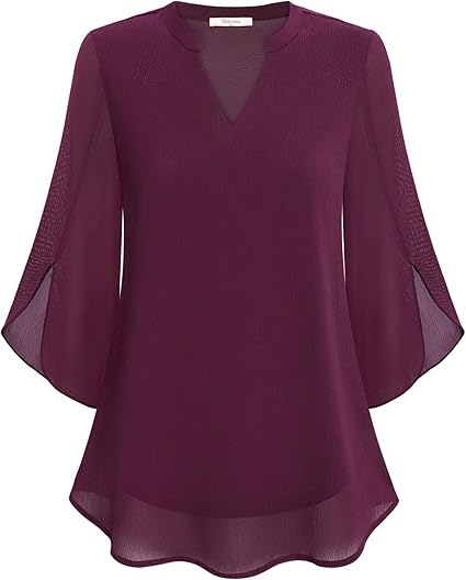 Brianna - Blusa a Maniche Split con Movimento Elegante