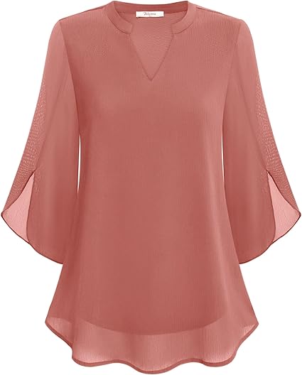 Brianna - Blusa a Maniche Split con Movimento Elegante