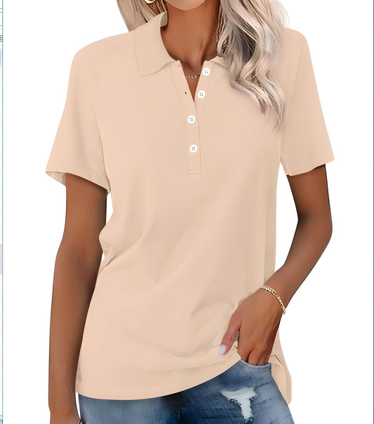 Glenna - Polo girocollo casual aderente per donne