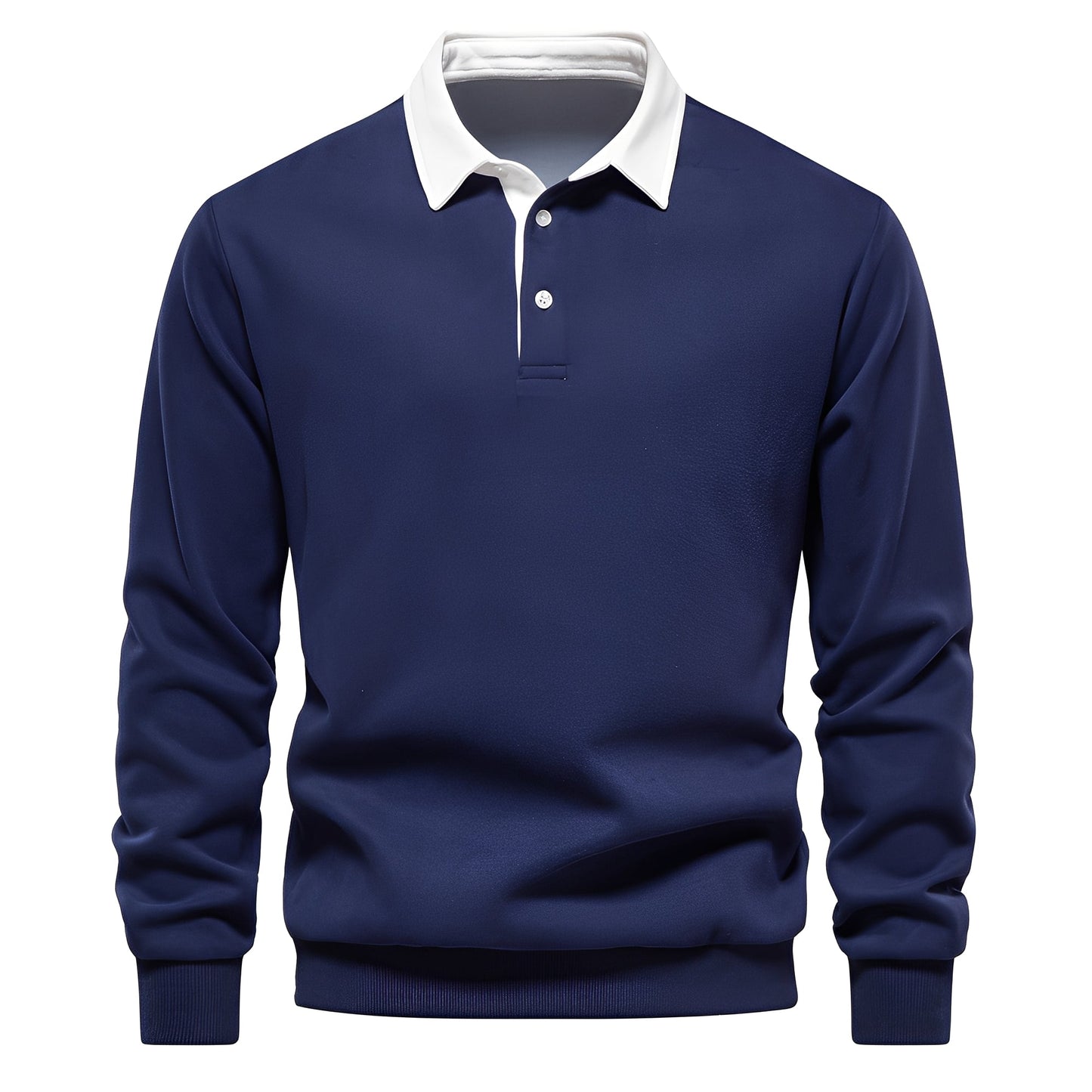 Shelton - Polo uomo casual con maniche lunghe