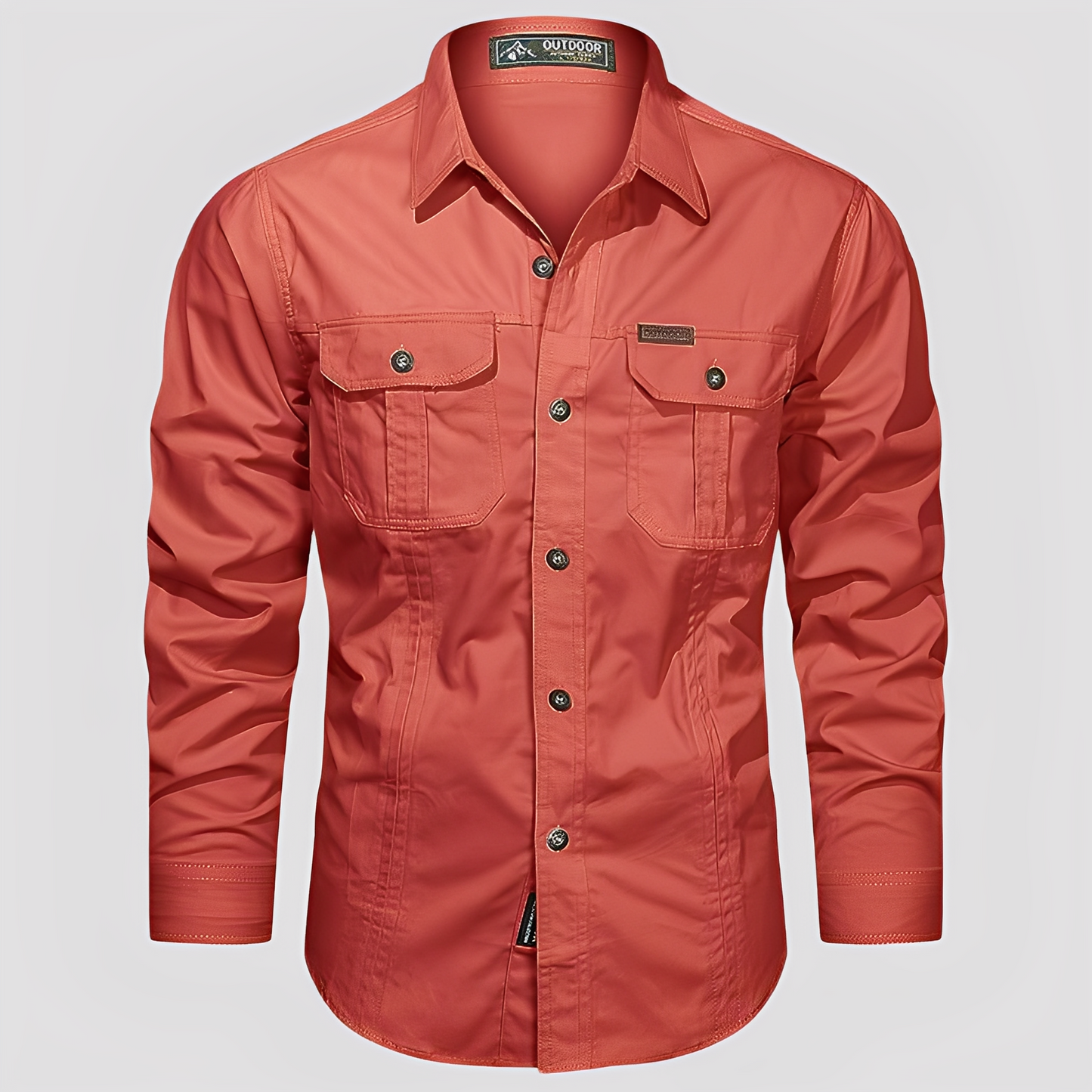 Ranulph - Camicia Cargo da Uomo con Maniche Lunghe, Stile Casual