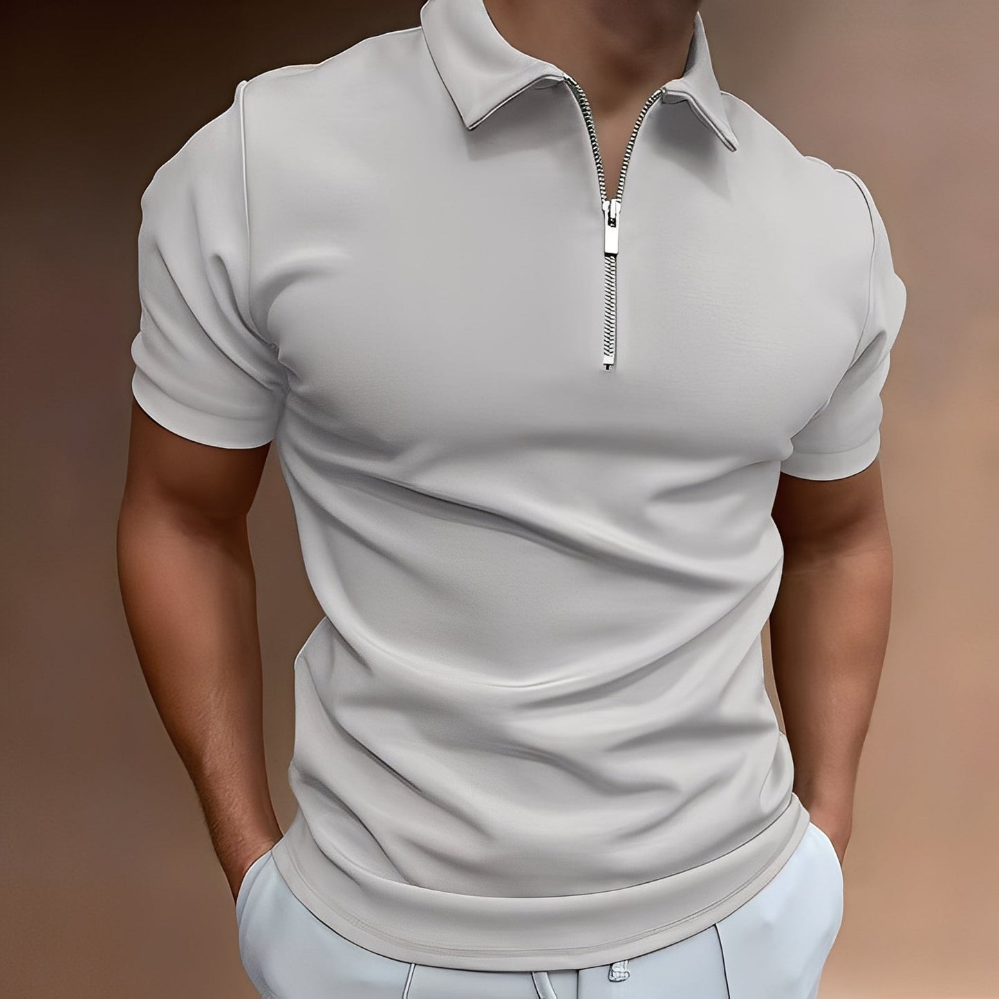 Hubert - Elegante Polo con Zip per Uomini