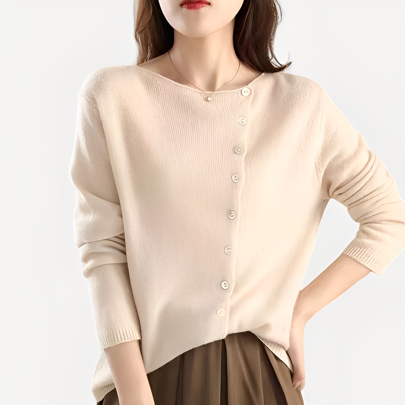 Daria - Elegante, caldo cardigan monopetto da donna