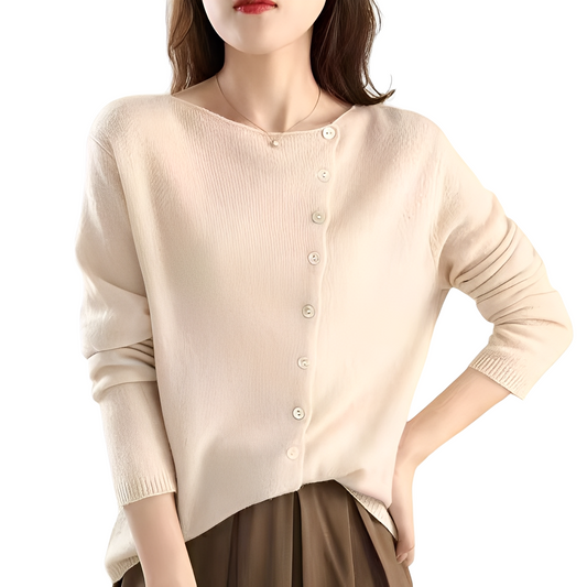 Bethanie - Maglione aperto casual a maniche lunghe in lana
