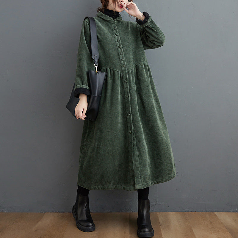 Amelia - Cappotto caldo in velluto a coste con vestibilità ampia per donne