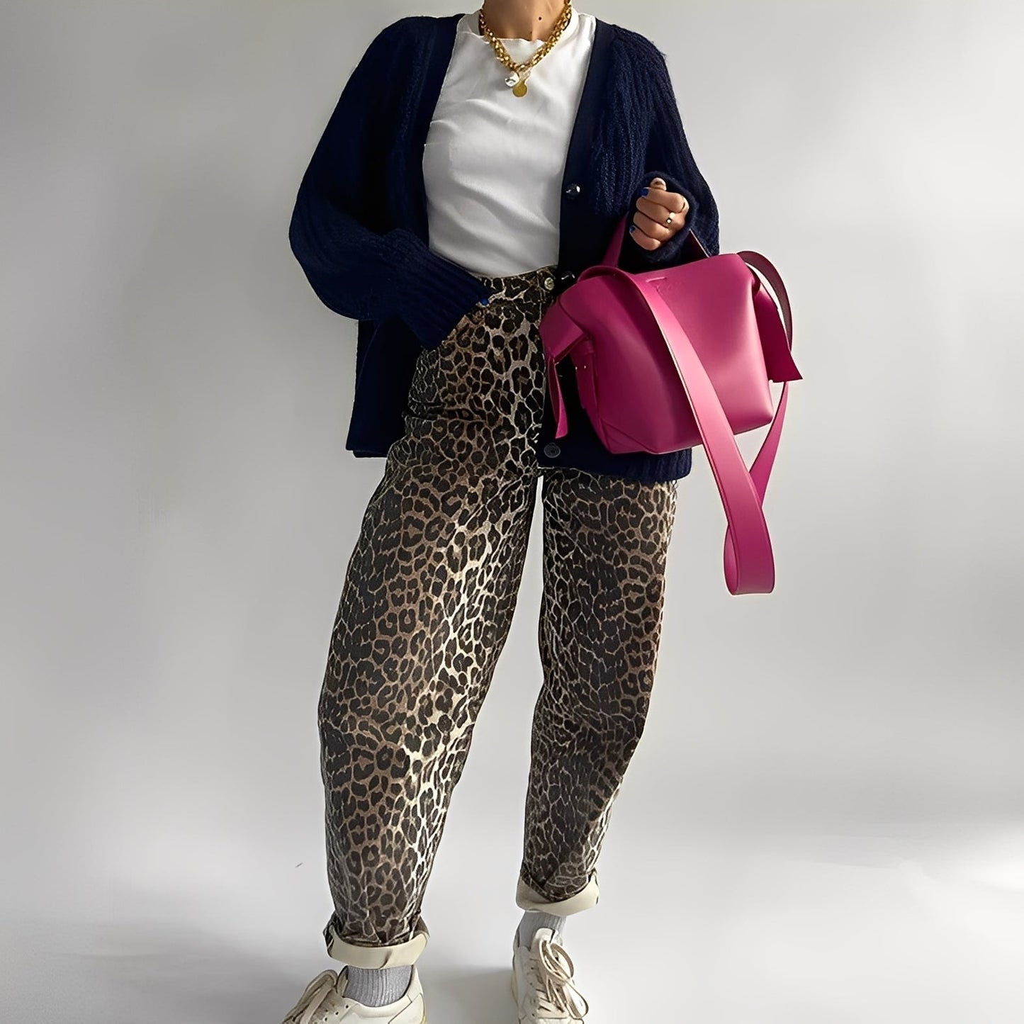 Rowanne - Classici pantaloni a gamba larga con stampa per donne