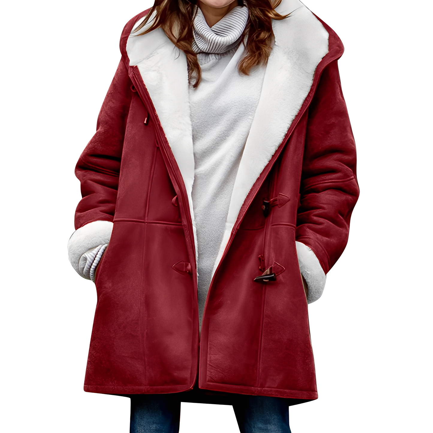 Madilyn - Cappotto Duffle casual con Cappuccio per Donna