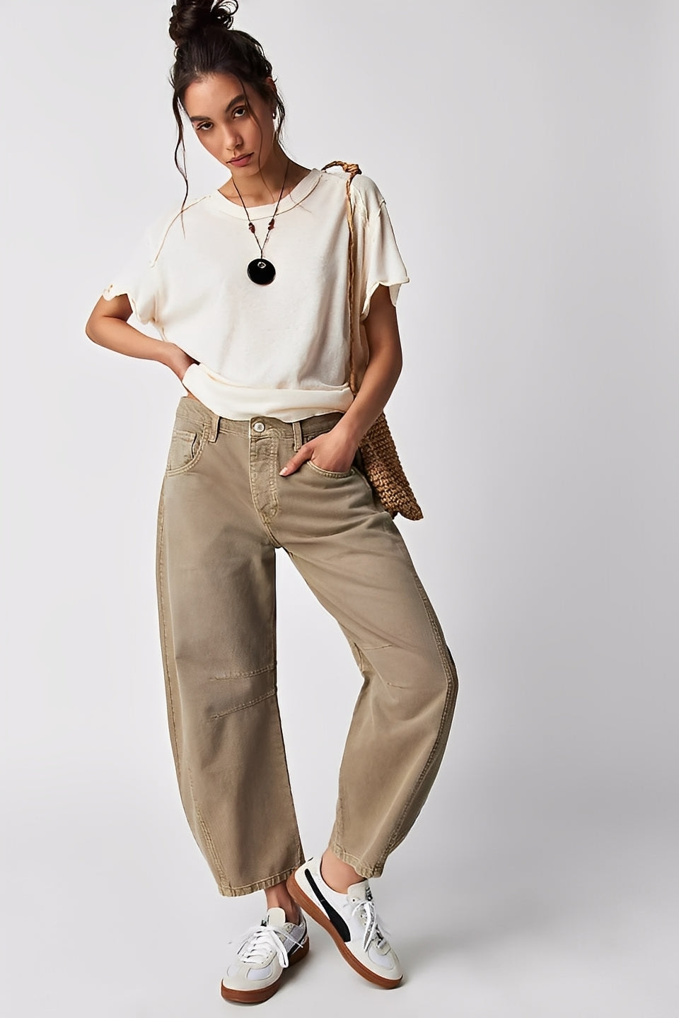 Adrienne - Barrel-Jeans classici a taglio largo per donne