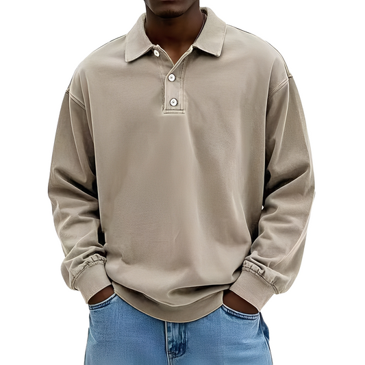 Chris - Maglietta classica e spessa a maniche lunghe da uomo