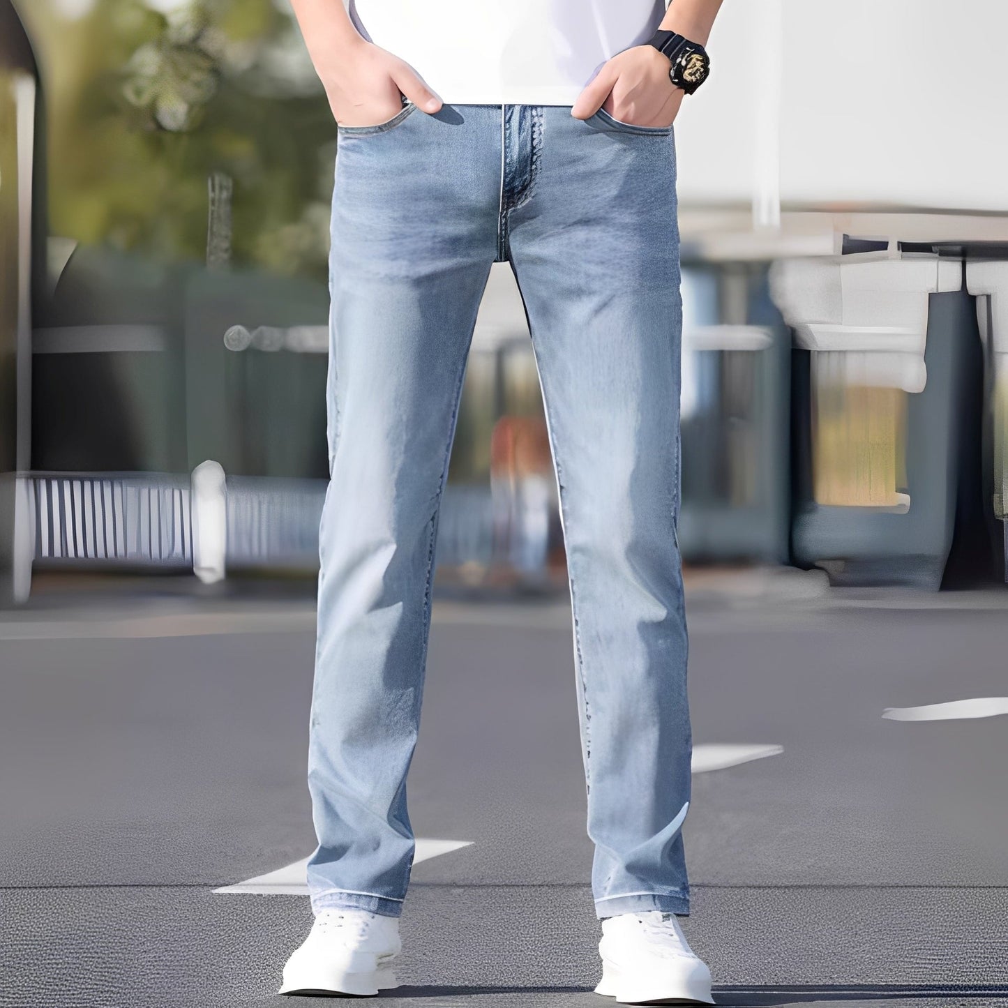 Winfred - Jeans Skinny Elasticizzati alla Moda per Uomini