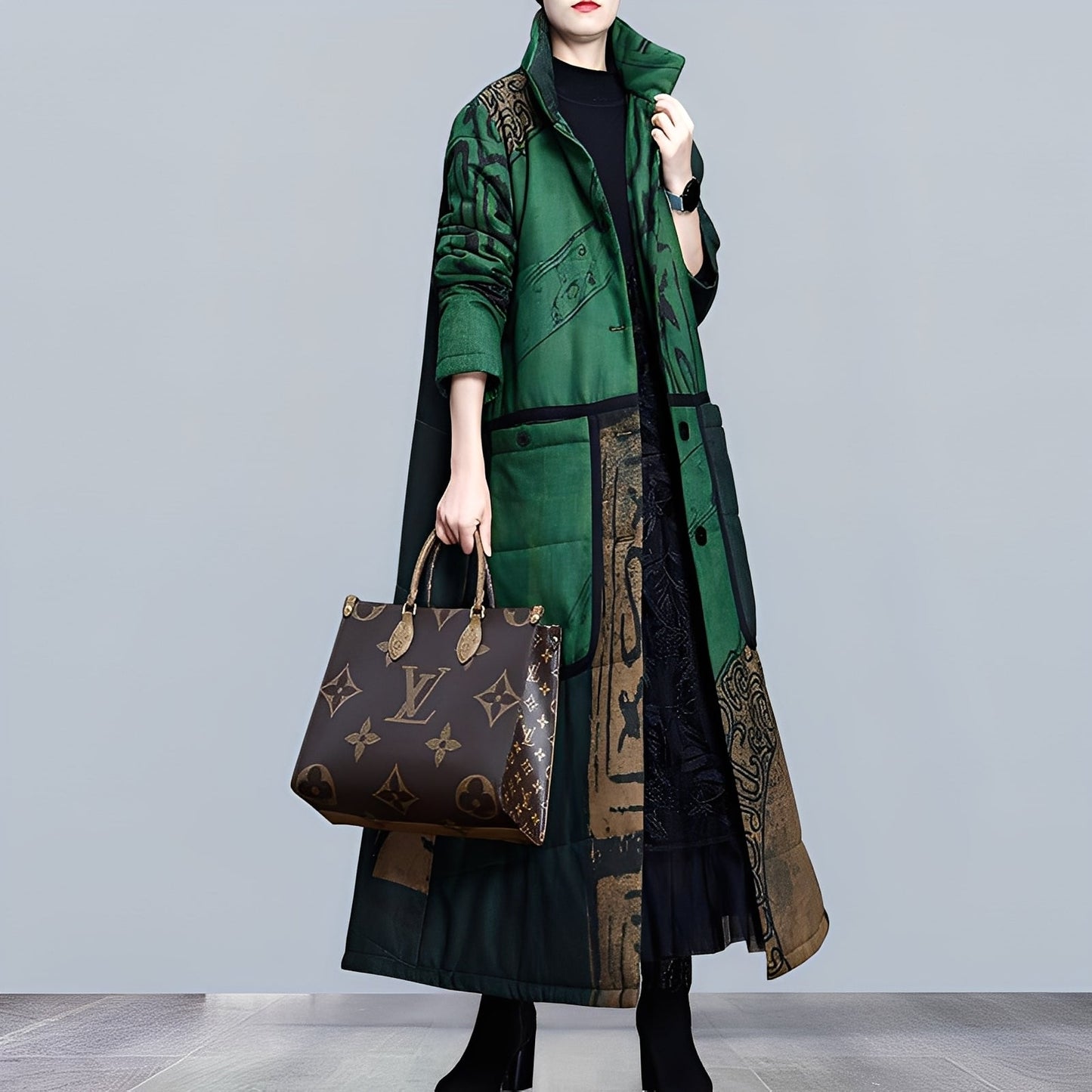 Ashlie - Parka casual da donna con collo alto