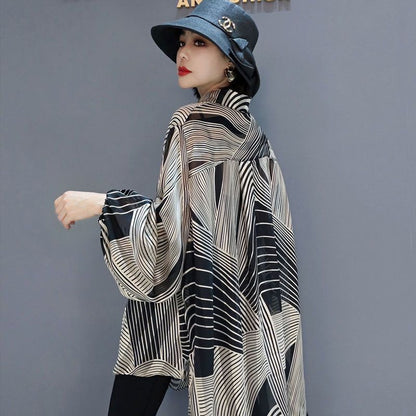 Hazel - Blusa di chiffon elegante con design asimmetrico per donne