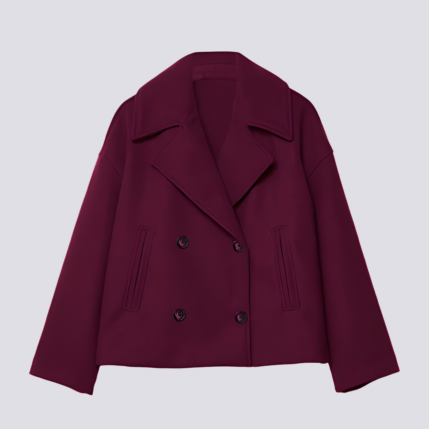 Bethney - Giacca corta di lana elegante con colletto a revers per donne