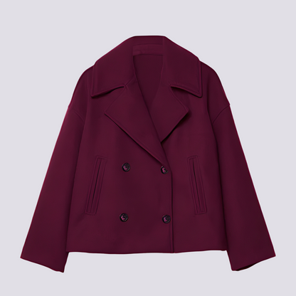 Bethney - Giacca corta di lana elegante con colletto a revers per donne