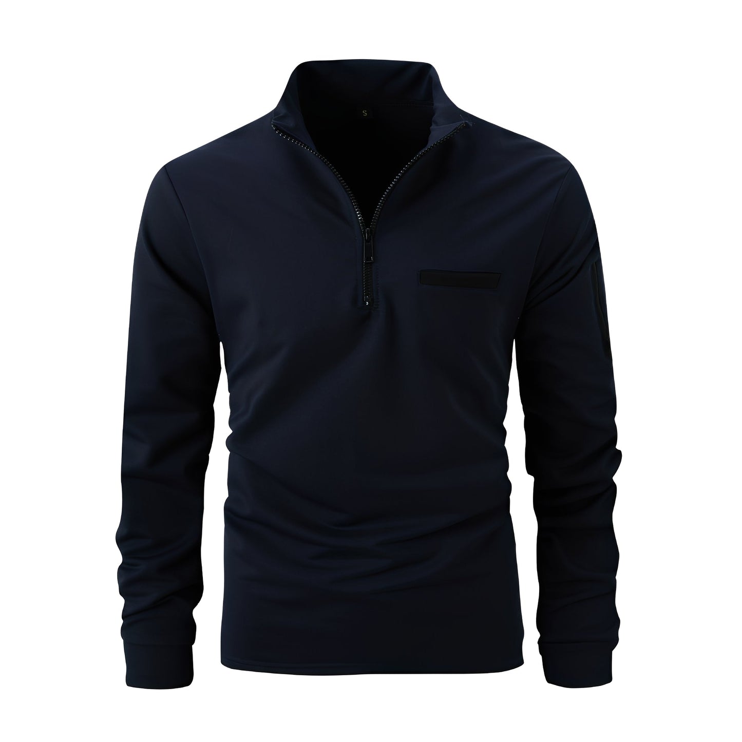 Lucian - Camicia da uomo casual con zip e tasca