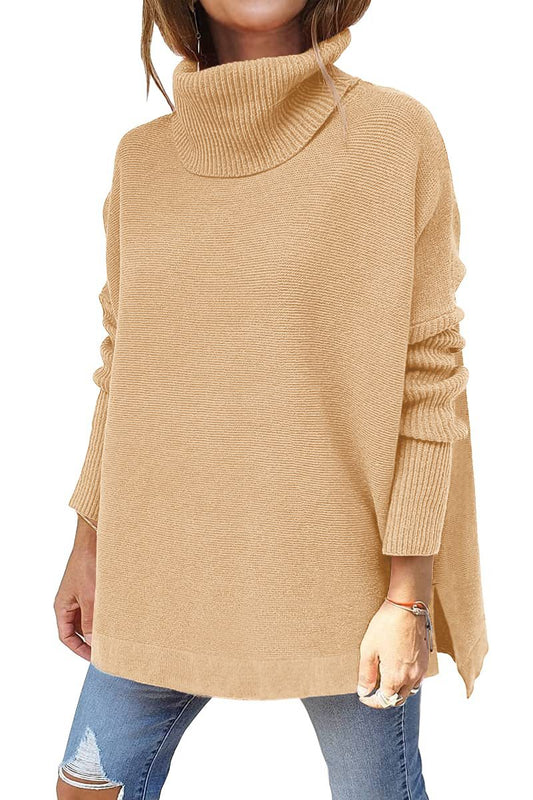 Macey - Maglione collo alto casual in lana per donne